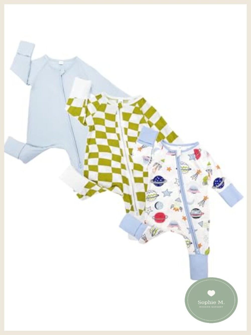 Bamboo Rayon Baby Pajamas Zip Romper Sleepwear 0-18M